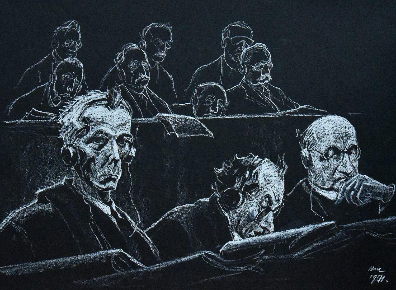 Линия последний день. Рисунки Николая Жукова Нюрнберг. Жуков иллюстрации Нюрнбергский процесс.